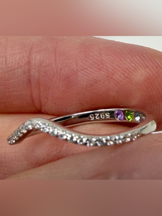 1.25 tcw Moissanite Asscher Cut Solitaire Ring and Moissanite Chevron Band Set - Picture 7 of 12